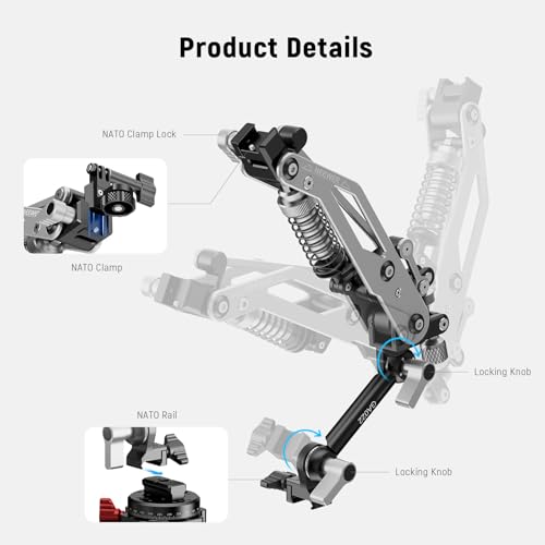 NEEWER Vacuum Suction Cup Car Mount for Action Camera with Hydraulic Boom Arm, NATO Rail, Compatible with DJI Osmo Pocket 3 Insts360 X5 X4 X3 Hero Adapter Holder, 18oz/500g Max Load, GA022 - style: GA022