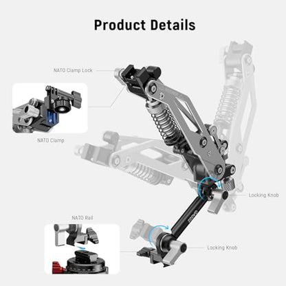 NEEWER Vacuum Suction Cup Car Mount for Action Camera with Hydraulic Boom Arm, NATO Rail, Compatible with DJI Osmo Pocket 3 Insts360 X5 X4 X3 Hero Adapter Holder, 18oz/500g Max Load, GA022 - style: GA022