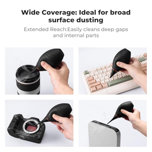 K&F CONCEPT 10-in-1 Camera Lens Cleaning Kit for DSLR Camera Lens Filter Cell Phones with Advanced Silicone Air Blower*1+Short Nozzle*1+Long Nozzle*1+Cleaning Cloth*6+Cleaning Pen*1+15ML Cleaner*1
