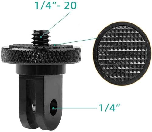 Aluminum Camera Tripod Adapter 1/4"-20 Conversion Adapter Mounts Compatible with Gopro Action Cameras Insta360 and Other Standard 1/4 Accessories, Quarter Inch Mount Adapter (Type AA)