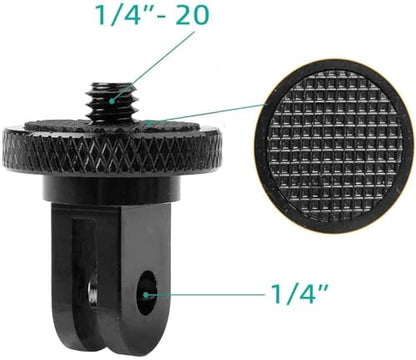 Aluminum Camera Tripod Adapter 1/4"-20 Conversion Adapter Mounts Compatible with Gopro Action Cameras Insta360 and Other Standard 1/4 Accessories, Quarter Inch Mount Adapter (Type AA)