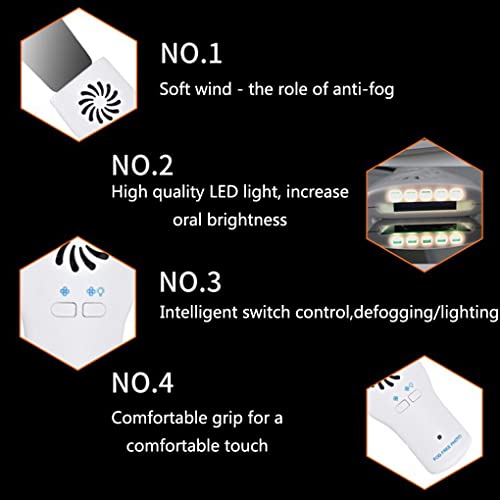 Dental Photography Mirrors Anti-Fog Intraoral Mirrors with LED Handle, Double-Sided Reflector Orthodontics Mirror Dental Care Kits
