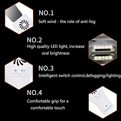 Dental Photography Mirrors Anti-Fog Intraoral Mirrors with LED Handle, Double-Sided Reflector Orthodontics Mirror Dental Care Kits