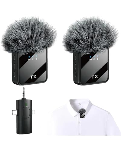 3 in 1 Wireless Lavalier Microphone for iPhone/Android/Camera,328ft Transmission, 18H Battery Life, Noise Reduction Lapel Mic for Record Interview, Vlogs, YouTube, Tiktok