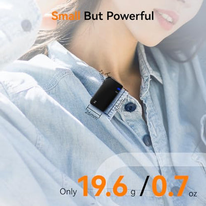SVBONY D4 4-Person Wireless Lavalier Microphones Systems for Interviews | Compatible with iPhone Android Camera, Safety Track, 656ft Range, 2-Level Noise Reduction, Magnetic Mount