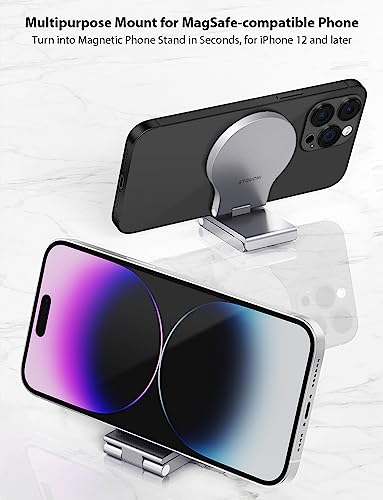Stouchi Continuity Camera Mount for iMac, Desktop Monitor Compatible iPhone Webcam Mount with Mag-Safe - color: Silver