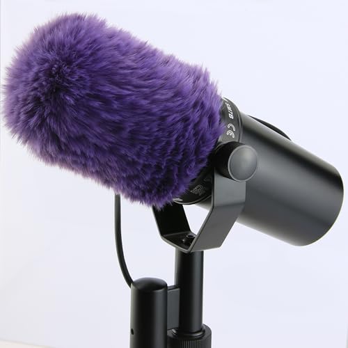 LEFXMOPHY SM7B Windscreen Pop Filter for Shure SM7B SM7dB Vocal Microphone Replacement Deadcat Furry Wind screen Muff - color: Purple