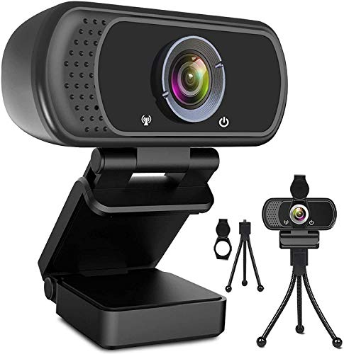 ToLuLu 1080P Webcam with Microphone, HD Webcam Web Camera with Tripod Stand, Widescreen USB Computer Camera, Streaming Mic Web cam for Online Calling/Conferencing,Facetime/YouTube Desktop Laptop PC - style: 1080P Webcam with Cover & Tripod