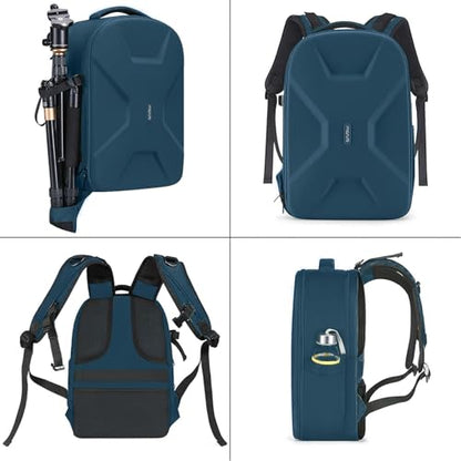 MOSISO Camera Backpack,DSLR/SLR/Mirrorless Photography Camera Bag Full Open Waterproof Hardshell Bag with Insert&Tripod Holder&Laptop Compartment Compatible with Canon/Nikon/Sony, Teal Blue - color: Teal Blue