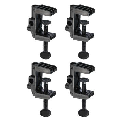 PATIKIL 0.51" Hole Dia. Desk Clamp, 4 Pcs Plastic Adjustable Universal C-Clamp Base for Microphone Mic Arm Table Lamp Gooseneck Mount Holder, Black