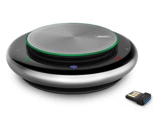 Yealink Bluetooth Speakerphone Conference Microphone Teams-Certified CP900 Enhanced Noise Reduction Algorithm Home Office 360° Voice Pickup - color: CP900 + Bluetooth USB Dongle, size: Teams Certified