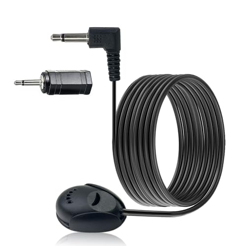 3.5mm Car Stereo Microphone, Vehicle External Handsfree Radio Mic Replacement with 2.5mm Adapter for Pioneer Boss JVC Jensen Head Unit Car Stereo Enabled Audio GPS DVD CD, 3M Cable