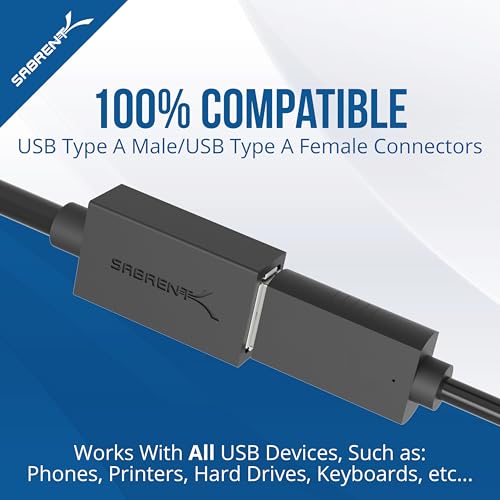 SABRENT 22AWG USB 3.0 Extension Cable A Male to A Female [Black] 3 Feet (CB-3030) - color: BLACK, size: 3 FT