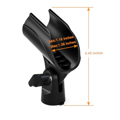 4 Pcs Universal Microphone Clip, Adjustable Mic Clip Holder for Mic Stand，Come with 5/8" Male to 3/8" Female Screw Adapter - size: 4_Pack