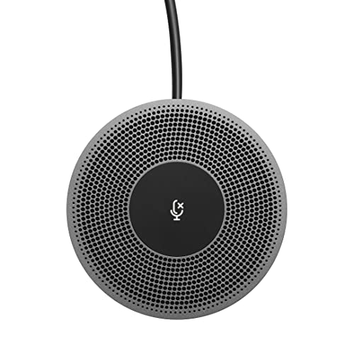 Logitech Expansion Mic for MeetUp, Plug-and-Play, Indicator Lights, Microphone Type Mono, Wideband, Noise Canceling, PC/Mac/Laptop/MacBook/Tablet - Black