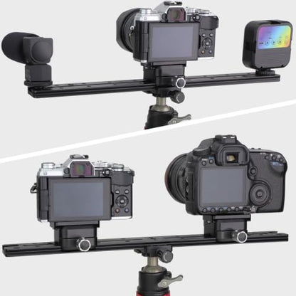 LEFTFOTO 400mm Lengthened Quick Release Double Dovetail Slide Rail Universal QR Plate, with ARRI Locating Hole, 1/4" & 3/8" Threads, Cold Shoe - for DSLR Camera Tripod Ballhead - size: 400mm