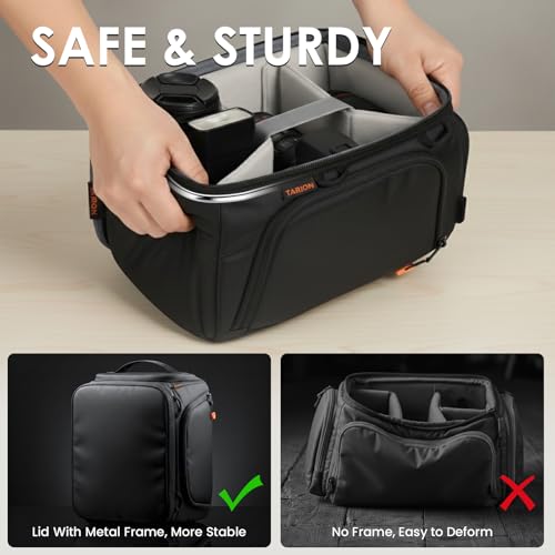 TARION Protective Camera Insert Bag Quick Access DSLR Inner Case Organizer | Fits 1 Camera 5 Lenses, Full Opening Back Design, Framed Top Lid, Padded Insert Cube, 8.9x6.5x11" ShellCore S - style: S (1 Camera 5 Lenses)