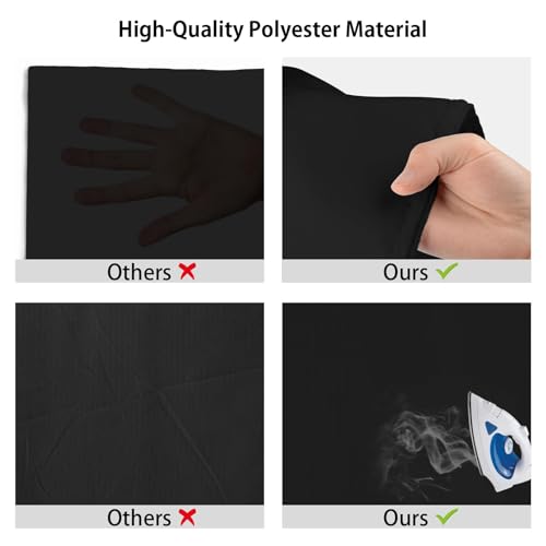 UTEBIT 10X10 FT Black Backdrop Background for Photography (Backdrop Only) | Thick Polyester Fabric Photo Back Drop Curtain Screen, Photographic Studio Photo Backgrounds for Portraits Party Video Studio
