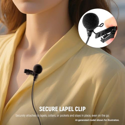 NEEWER ø4mm Mini Lavalier Microphone (2 Pack), Clip On Wired Condenser Lapel Lav Mic Set with 5ft/1.5m 3.5mm TRS Connector Compatible with DJI Mic 2 Rode Wireless Go II CM28 CM31 Camera, LM8 - style: LM8