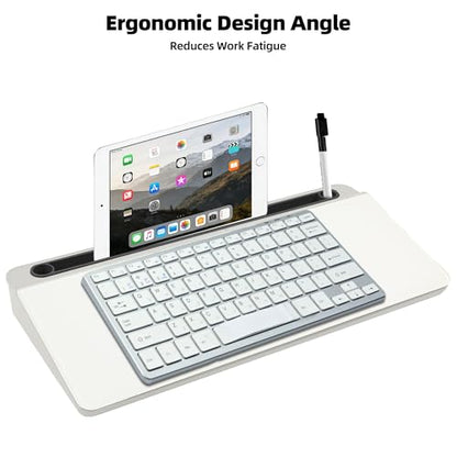 Desktop Whiteboard, Glass Dry Erase Board, Desk Board Buddy,Computer Keyboard Stand,Desk Whiteboard Organizer for Home,Office,School Supplies(Black & White) - color: Black&white