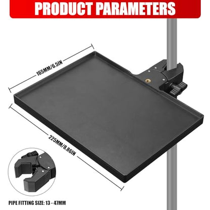 Microphones Sound Card Stand Tray for Music Interfaces Accessories with Strong Clamp Fit for 13-47mm Tube ABS Build - color: Black