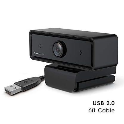 Amcrest 1080P Webcam with Microphone & Privacy Cover, 2 Noise-Cancelling Mics, USB Webcams for Desktop/Laptop PC Computer, Web Cam for Calls, Conference, Zoom, Skype, Online Classes, Meetings AWC2198