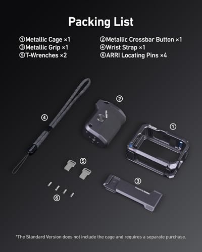 TELESIN Street Grip Kit for Hero 9-13 | with Metal Rabbit Cage | Camera Grip Holder with Seesaw Design | Aluminum Alloy Metal Shell | Backup TF Card Slot | Quick Battery Access | Vlog Grip Holder