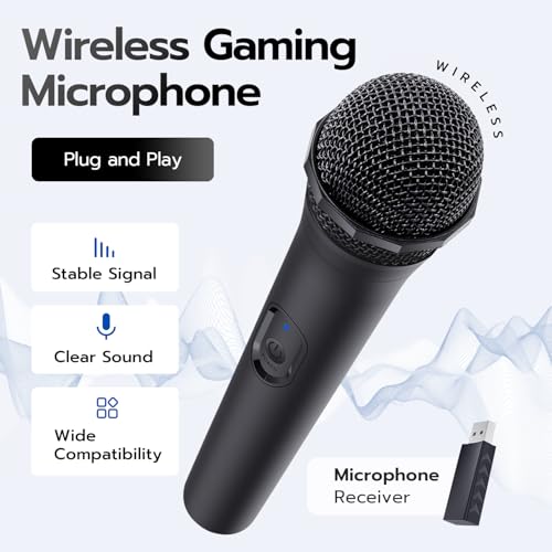 Mcbazel Wireless USB Gaming Microphone Compatible with Xbox Series X/S, PS5, Switch OLED, NS Switch/Switch2, PC, PS4, PS3, PS2, Xbox One X/S, Xbox One, Xbox 360, Wii - size: 1 Pack