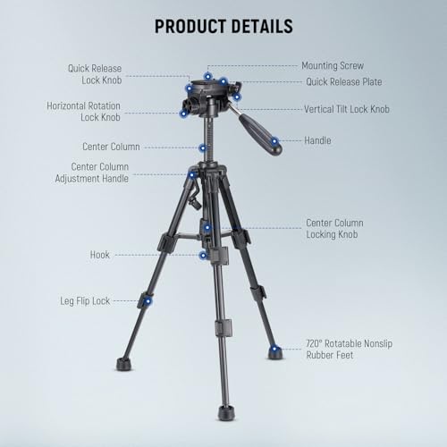 NEEWER Basic Mini Desk Tripod for Camera with 3 Way Pan Tilt Head & Handle, Small Portable Metal Tabletop Selfie Stick Stand with 1/4" Screw for DSLR Vlog Video Recording, Max Load 13.2lb, TP02 - style: TP02