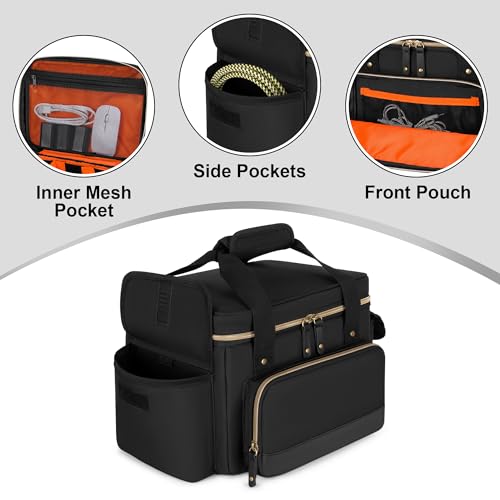 Damero DJ Cable File Bag with Detachable Dividers, Small Gig Cable Bag for Cords, DJ Gear, Sound Instrument and Accessories, Black