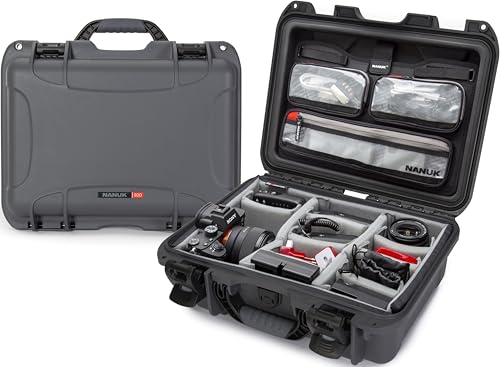 NANUK 920 Pro Photo Kit – Waterproof Travel Camera Hard Case with Padded Dividers & Lid Organizer, 16.7” x 13.4” x 6.8”, Dustproof & Impact-Resistant, Airline Carry-On Approved – Graphite - color: Graphite, style: Pro Photo Kit
