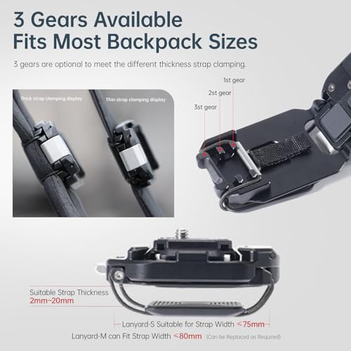 ULANZI F38 Camera Backpack Strap Base Mount Clip Quick Release for Backpack Straps V2, QR Plate Camera Tripod Mount - size: Only Base Mount