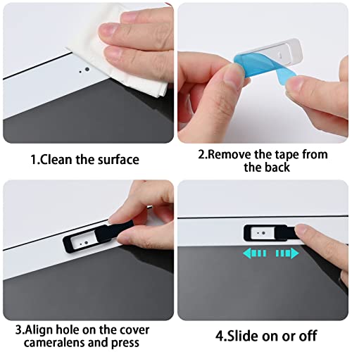 Webcam Cover, 6 Pieces, Laptop Camera Cover, Privacy Shielding Capacity is Twice as Big as The Traditional, Suitable for Computer Mobile Phones, laptops, Tablets and so on (Black 6-Piece Pack) - color: Black 6-piece pack