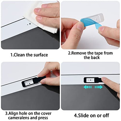 Webcam Cover, 6 Pieces, Laptop Camera Cover, Privacy Shielding Capacity is Twice as Big as The Traditional, Suitable for Computer Mobile Phones, laptops, Tablets and so on (Black 6-Piece Pack) - color: Black 6-piece pack