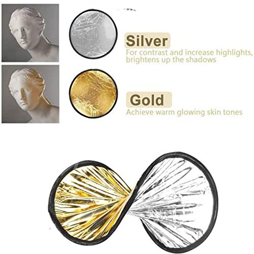 2 in 1 Lighting Reflectors Round Folding Portable 12" 30cm for Photography Reflector Portrait Still Life Fill Light