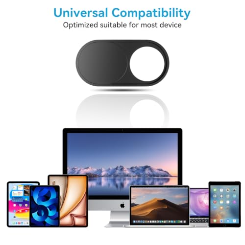 CloudValley Upgrade Webcam Camera Cover, [6-Pack] 0.023 inch Metal Camera Cover Slide for Mac, iPad, MacBook Pro, MacBook Air, Laptops, PC/Computer, Tablets, Web Blocker Protect Your Privacy - color: Black-Oval, size: 6 packs webcam cover
