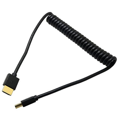 HDMI to HDMI Coiled Cable HDMI to HDMI Adapter Coiled Cable, 4.5mm/0.17inch OD 1.5m Length 4K Coiled Cable, HDMI Extender Cable, Coiled HDMI Extension Cable Cord