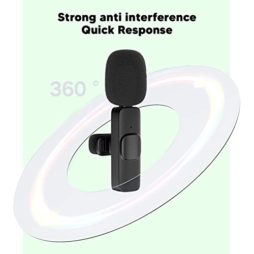 Cuifati Wireless Lavalier Microphone, Intelligent Noise Reduction with Clear Sound Quality, Strong Anti Interference, Lapel Clip Mic for Mobile Phones, Computers, Tablets (1)