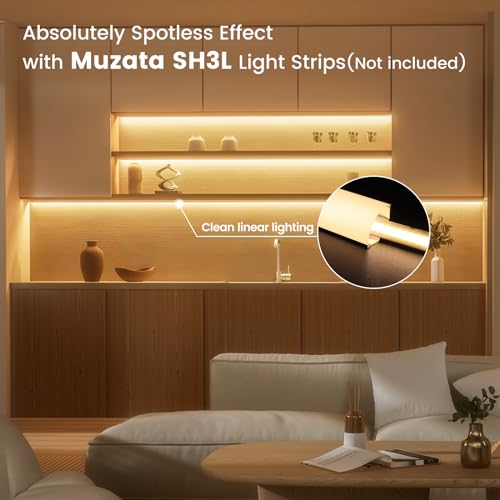 Muzata 40Pack 3.3FT/1M V Shape LED Channel Silver Aluminum LED Strip Diffuser Channel with Milky White Cover Frosted Corner Lighting Easy Installation V1SW WW 1M - size: 40P