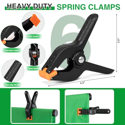 10x8.5 Backdrop Stand with Green Screen Backdrop for Photography Studio, Photo Backdrop Stand Kit for Video Streaming, and Live Broadcast, Background Stand Kit with Sandbags, Clips, Carring Bag - size: 10x8.5 ft
