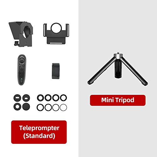 AMBITFUL 7.5'' Mini Teleprompter W/Desktop Tripod for Smartphone & DSLR | with Remote & APP Control,49-77mm Camera Adapter Rings,Idea for Live Streaming/YouTube/Tiktok/Video Recording