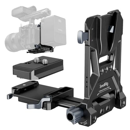 SmallRig Foldable V Mount Battery Plate, Tool-Free, All-in One Mounting Solution for Mirrorless/DSLR Cameras, with Modular Plate for Arca, Compact Camera Video Rig, for NEEWER V Mount Battery PS099E - style: Basic