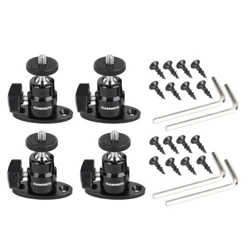 CAMVATE 1/4"-20 Mini Ball Head with Ceiling Mount for CCTV & Video (4 PCS)