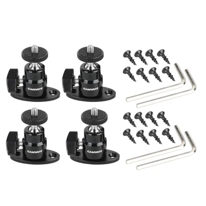 CAMVATE 1/4"-20 Mini Ball Head with Ceiling Mount for CCTV & Video (4 PCS)