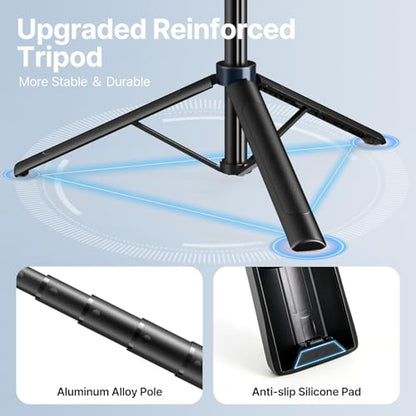 yAyusi Vlogging Kit for iPhone/Android, 70.9" Extendable Selfie Stick Tripod for iPhone with Light, Remote Control ＆ Microphone for TikTok/YouTube/Content Creator Essentials Starter Kit