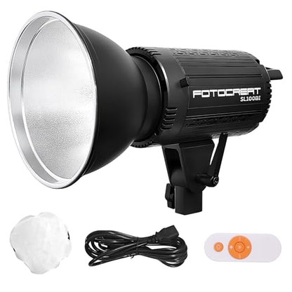 100W Bi-Color COB Photography Lighting Kit - Professional Studio Video Light with Softbox & Remote, 2800K-6500K, 32000 Lux for Portrait, Live Streaming, Content Creation