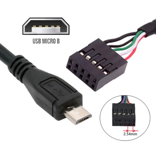 chenyang USB 2.0 9Pin 10Pin Motherboard Header to Micro USB 5Pin Data Cable 0.5M - style: Micro USB