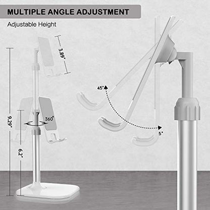 Doboli Cell Phone Stand, Phone Stand for Desk, Phone Holder Stand Compatible with iPhone and All Mobile Phones Tablet, Gifts for Adults Women Men Mom Wife, White - color: white