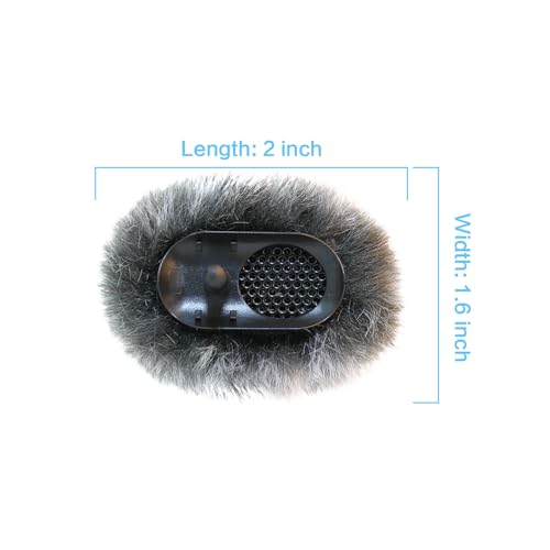 Microphone Windscreen Compatible with DJI MIC 2 (Not for DJI MIC 1) / OSMO POCKET Microphone Furry Wind Muff (2 Packs-Grey) - color: Gray