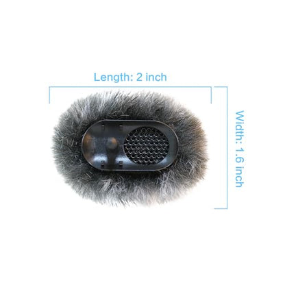 Microphone Windscreen Compatible with DJI MIC 2 (Not for DJI MIC 1) / OSMO POCKET Microphone Furry Wind Muff (2 Packs-Grey) - color: Gray